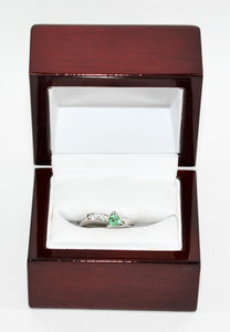 Natural Paraiba Tourmaline & Diamond Ring 14K Solid White Gold .47tcw Trillion Women's Ring Estate Jewelry Jewellery Vintage Fine Gems