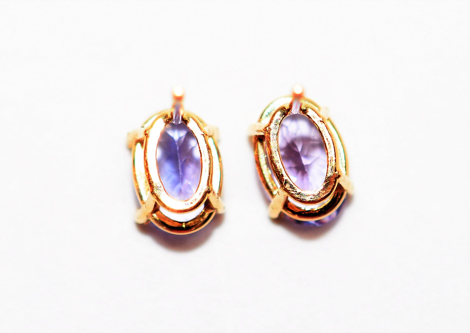 Natural Tanzanite Earrings 14K Solid Gold 1.66tcw Solitaire Earrings Gemstone Earrings Stud Earrings Birthstone Earrings Fine Women's Earrings