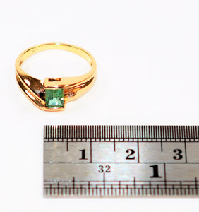 Natural Paraiba Tourmaline & Diamond Ring 10K Solid Gold .77tcw Gemstone  Fine Women's Ring Estate Jewelry Statement Ring Jewellery Vintage