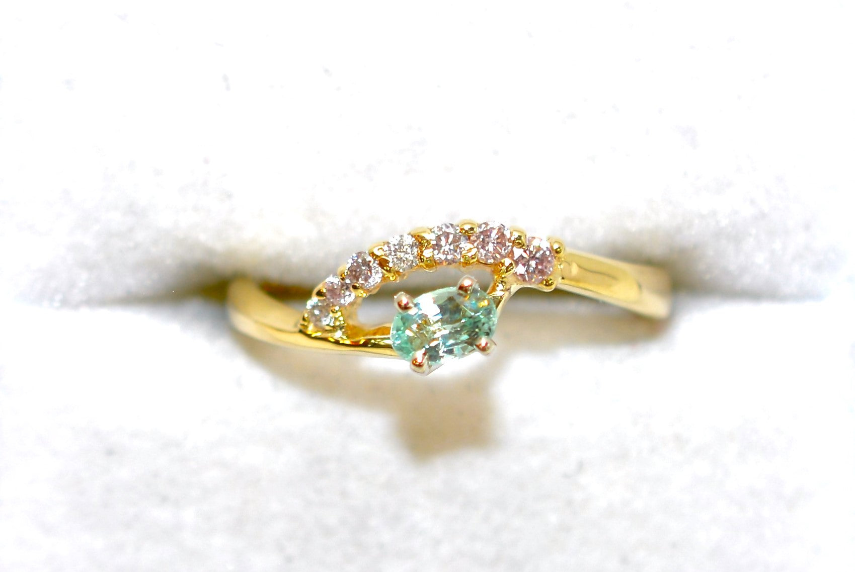 Natural Paraiba Tourmaline & Diamond Ring 14K Solid Gold .41tcw Gemstone Ring Tourmaline Ring Paraiba Ring Birthstone Ring Statement Ring