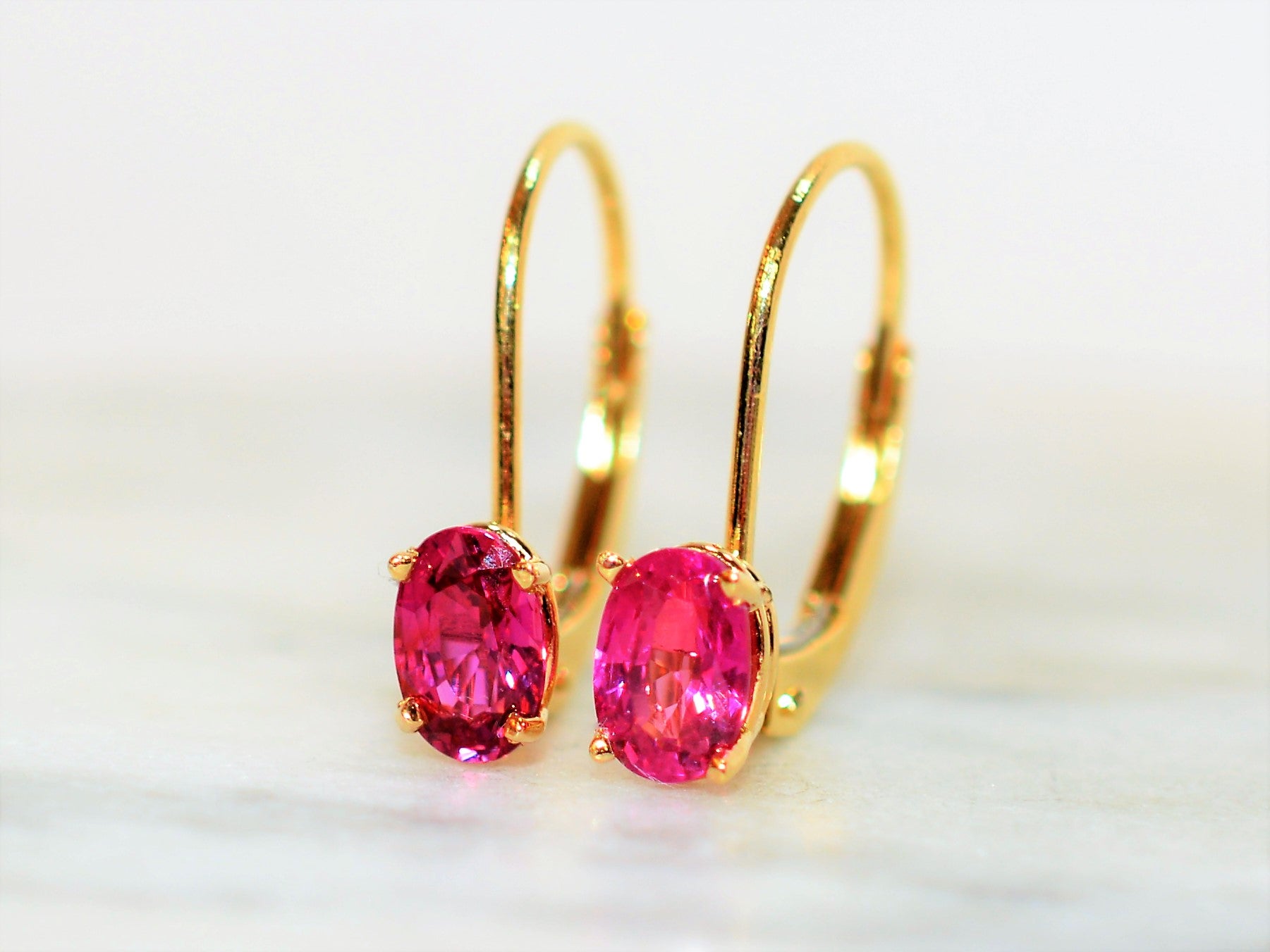Burmese natural ruby and diamond teardrop earrings set in 18K yellow gold –  Designs Beautiful LLC