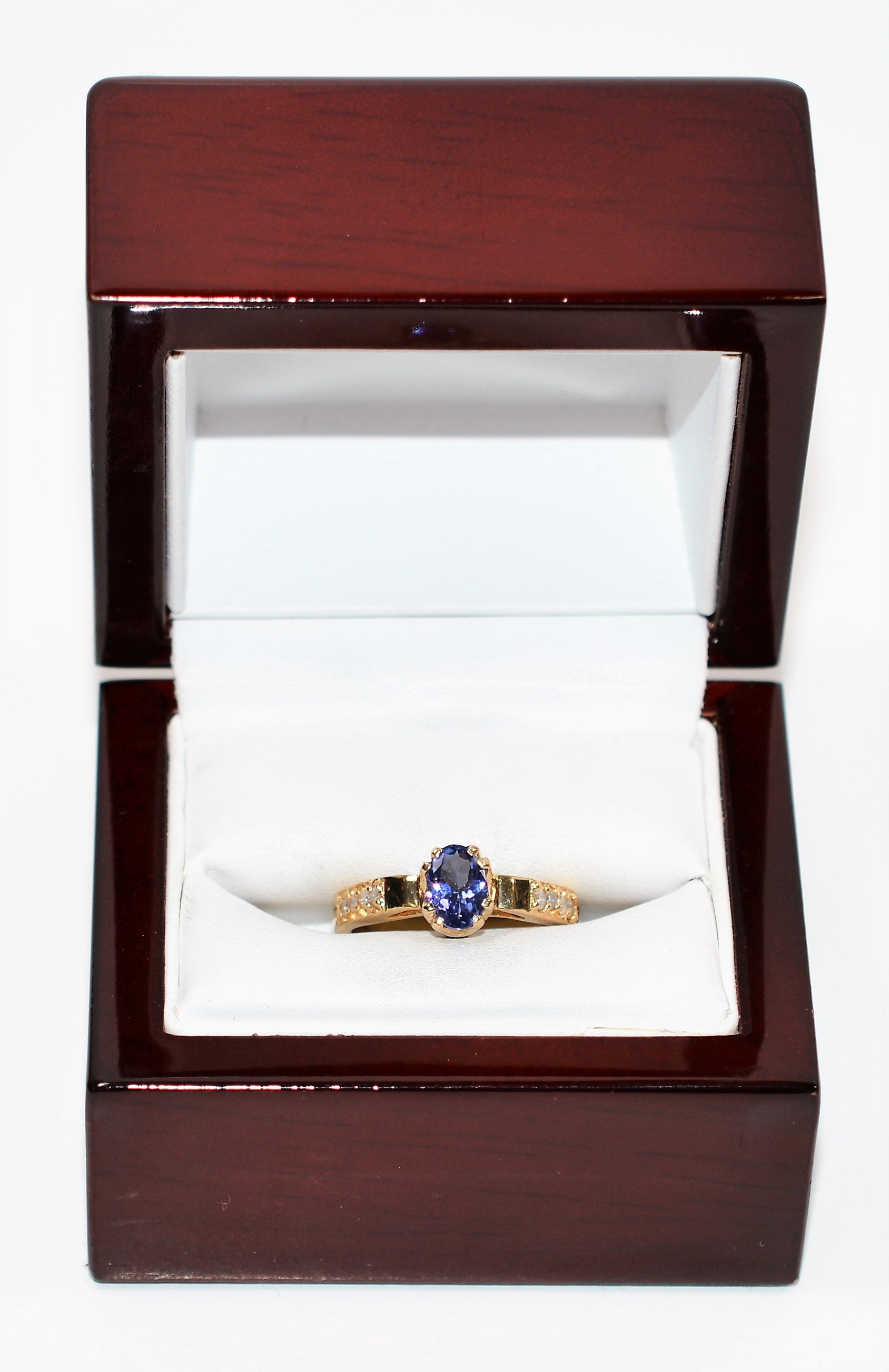 Natural Tanzanite & Diamond Ring 14K Solid Gold .97tcw Engagement Ring Gemstone Ring Bridal Jewelry Wedding Ring Tanzanite Ring Women's Ring