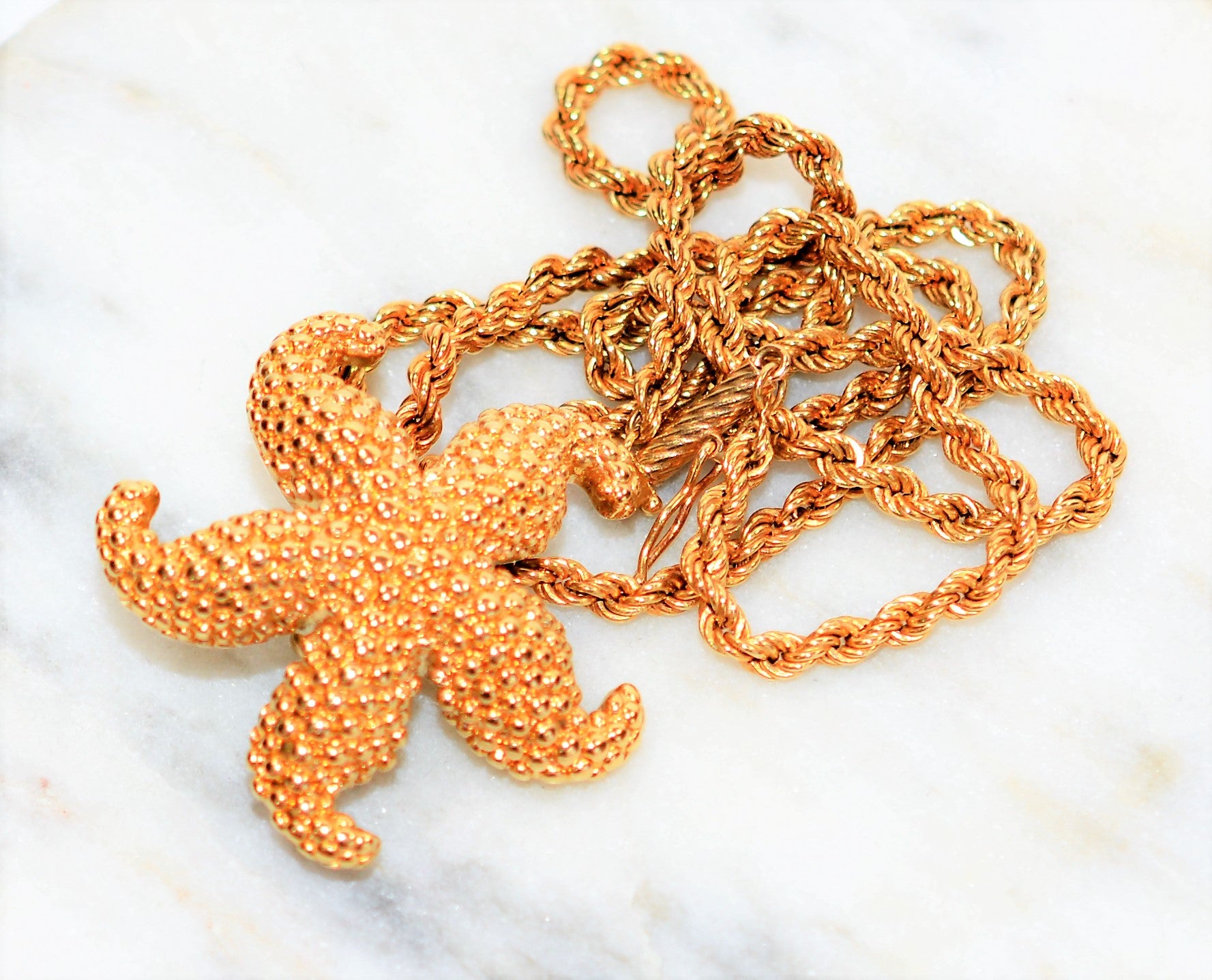 Starfish Necklace 14K Solid Gold Pendant Necklace Nautical Necklace Beach Necklace Coastal Necklace Tropical Necklace Gold Necklace Fine