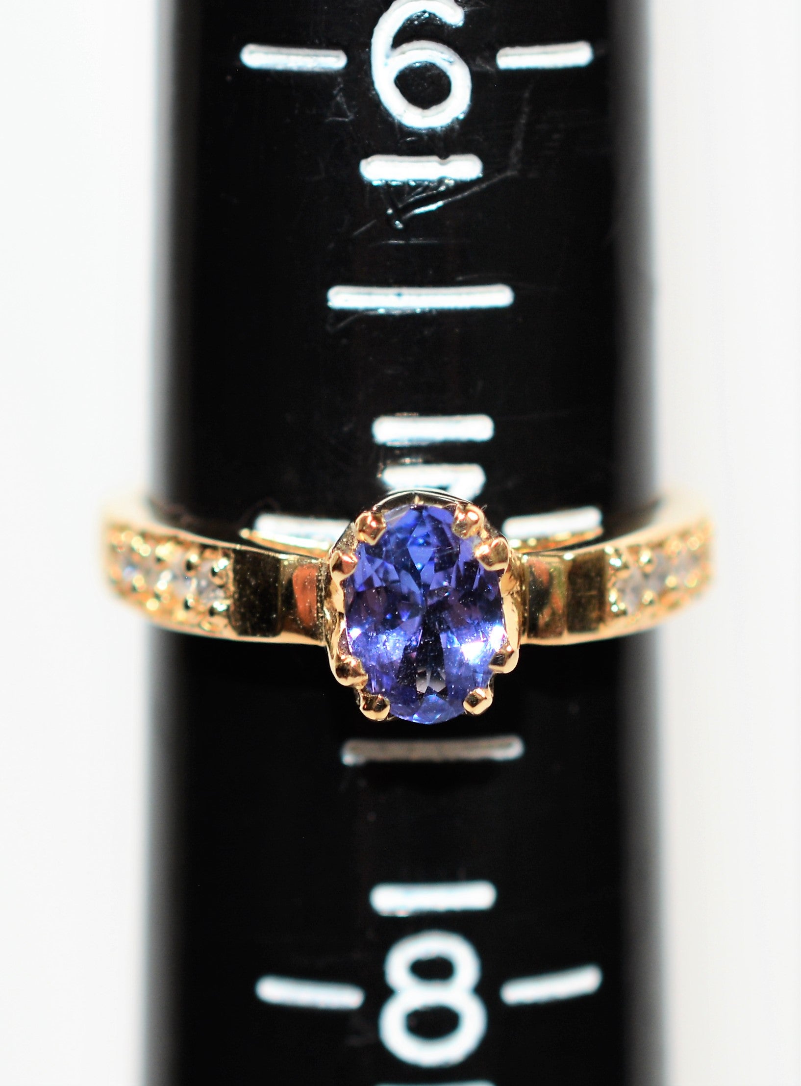 Natural Tanzanite & Diamond Ring 14K Solid Gold .97tcw Engagement Ring Gemstone Ring Bridal Jewelry Wedding Ring Tanzanite Ring Women's Ring