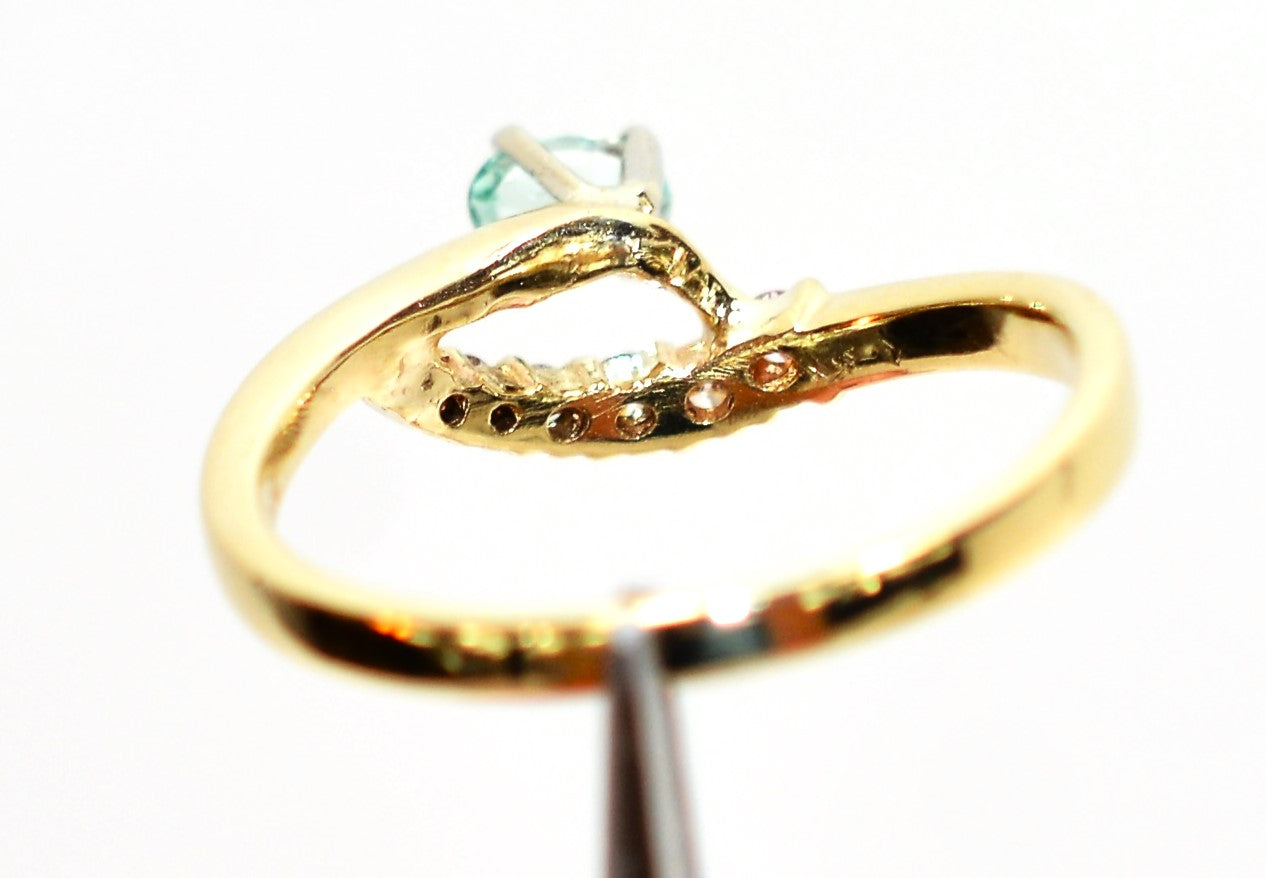 Natural Paraiba Tourmaline & Diamond Ring 14K Solid Gold .38tcw Gemstone Ring Tourmaline Ring Paraiba Ring Birthstone Ring Statement Ring