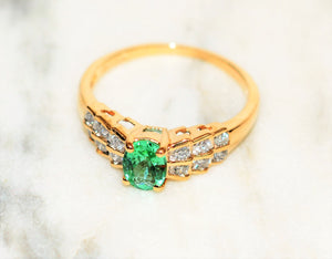 Natural Brazilian Paraiba Tourmaline & Diamond Ring 14K Solid Gold 1.13tcw Rare Gemstone Cluster Ring Statement Ring Women's Ring Fine Estate Jewelry