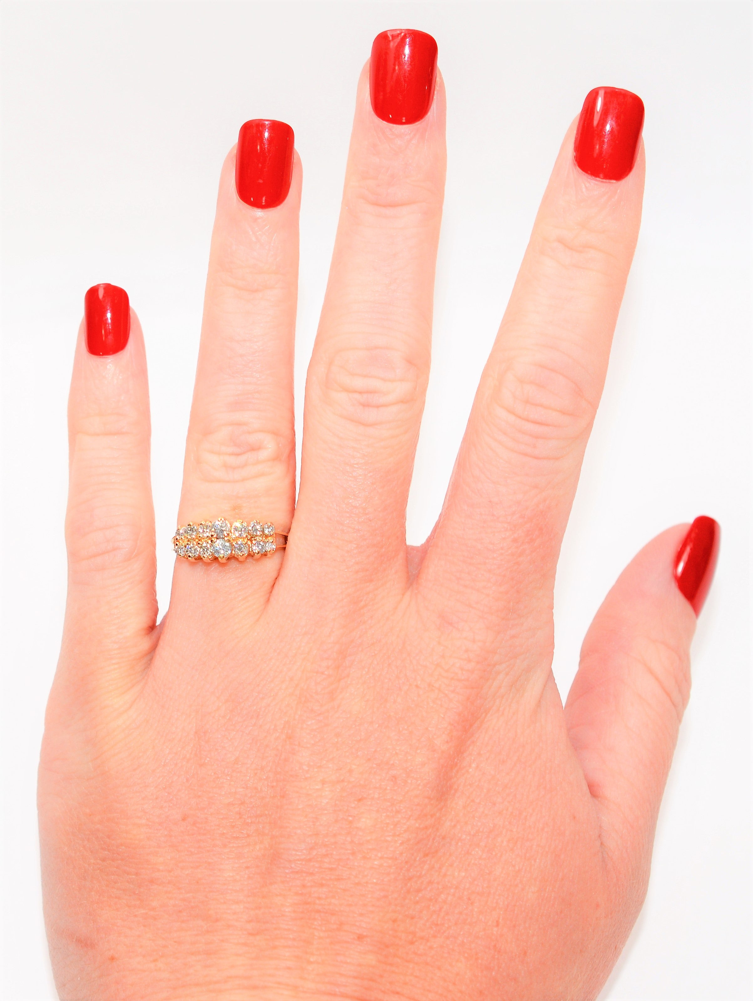 Natural Diamond Ring 14K Solid Gold .58tcw Cluster Ring Cocktail Ring Vintage Ring Estate Ring Statement Ring Ladies Ring Women's Ring Fine