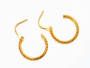 22K Solid Gold 20mm Hoop Earrings Gold Earrings Statement Earrings Fashion Earrings Vintage Earrings Estate Jewelry Fine Estate Earrings
