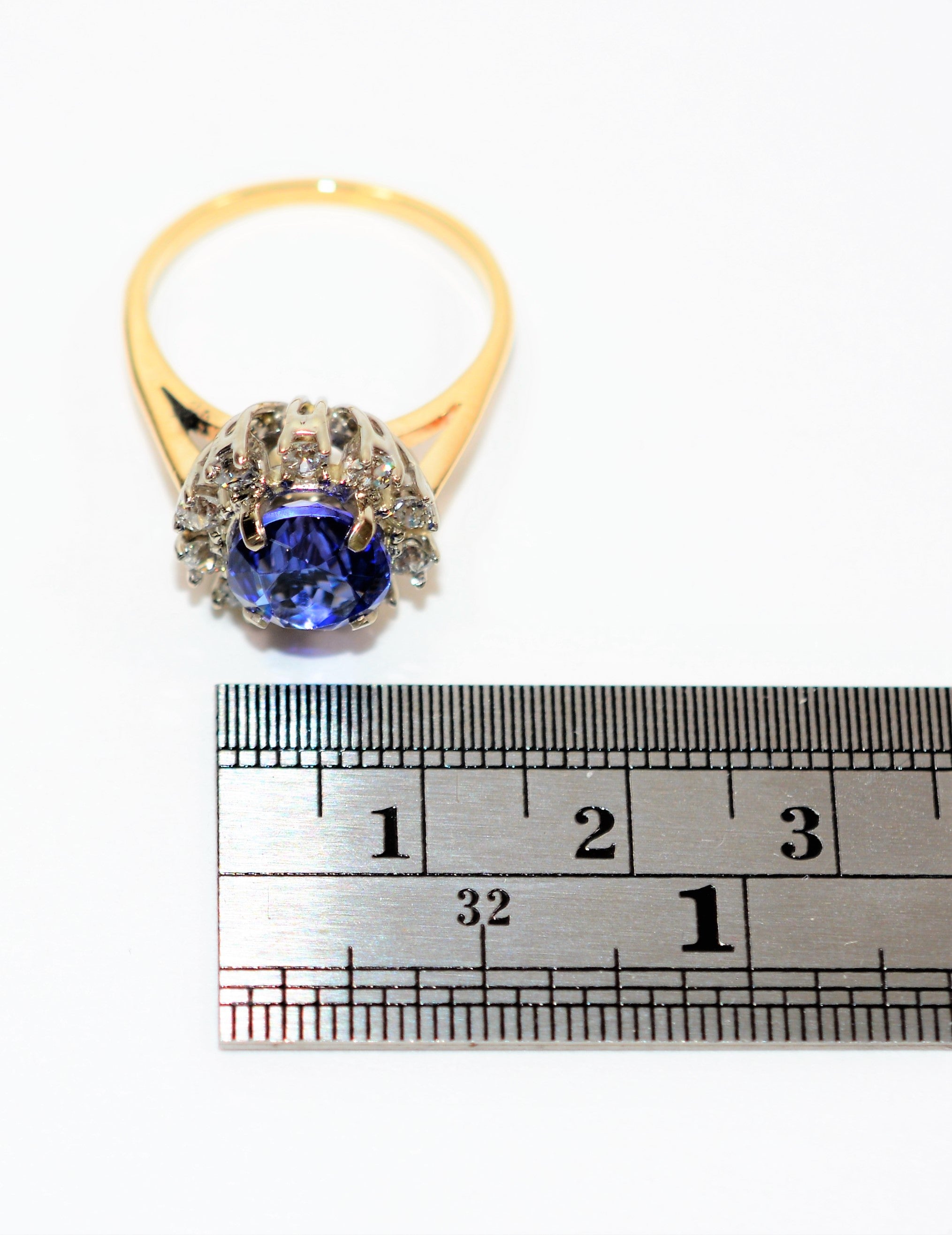 Certified Natural D'Block Tanzanite & Diamond Ring 14K Solid Gold 2.92tcw Engagement Ring Statement Ring Cocktail Ring Womens Ring Jewellery