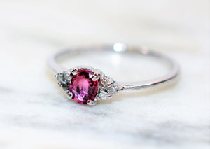 Natural Ruby & Diamond Ring Platinum .41tcw Ruby Ring Gemstone Ring Statement Ring July Birthstone Ring Engagement Ring Vintage Women's Ring