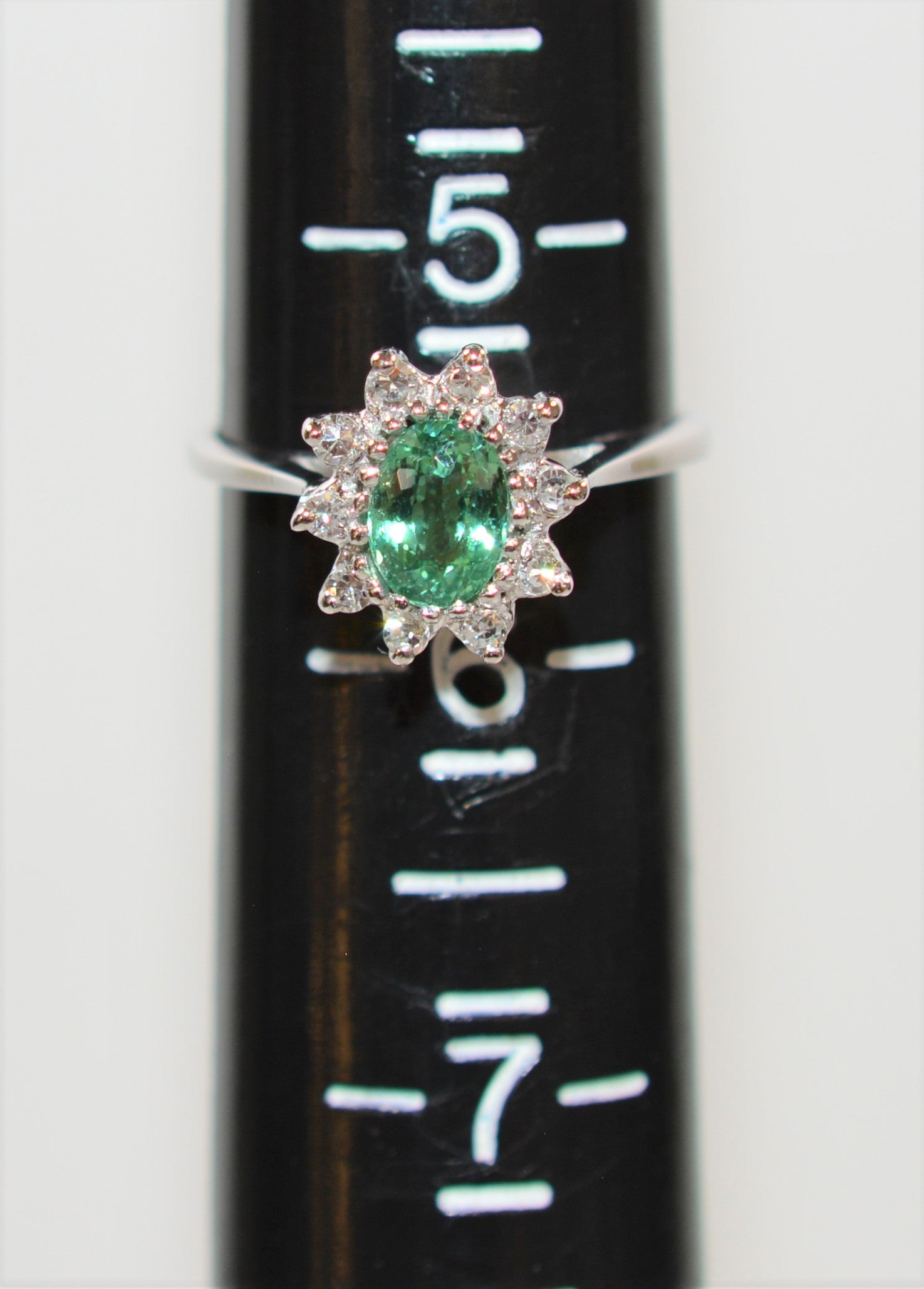 Natural Brazilian Paraiba Tourmaline & Diamond Ring 14K Solid White Gold .98tcw Gemstone Engagement Ring Estate Jewelry Fine Jew