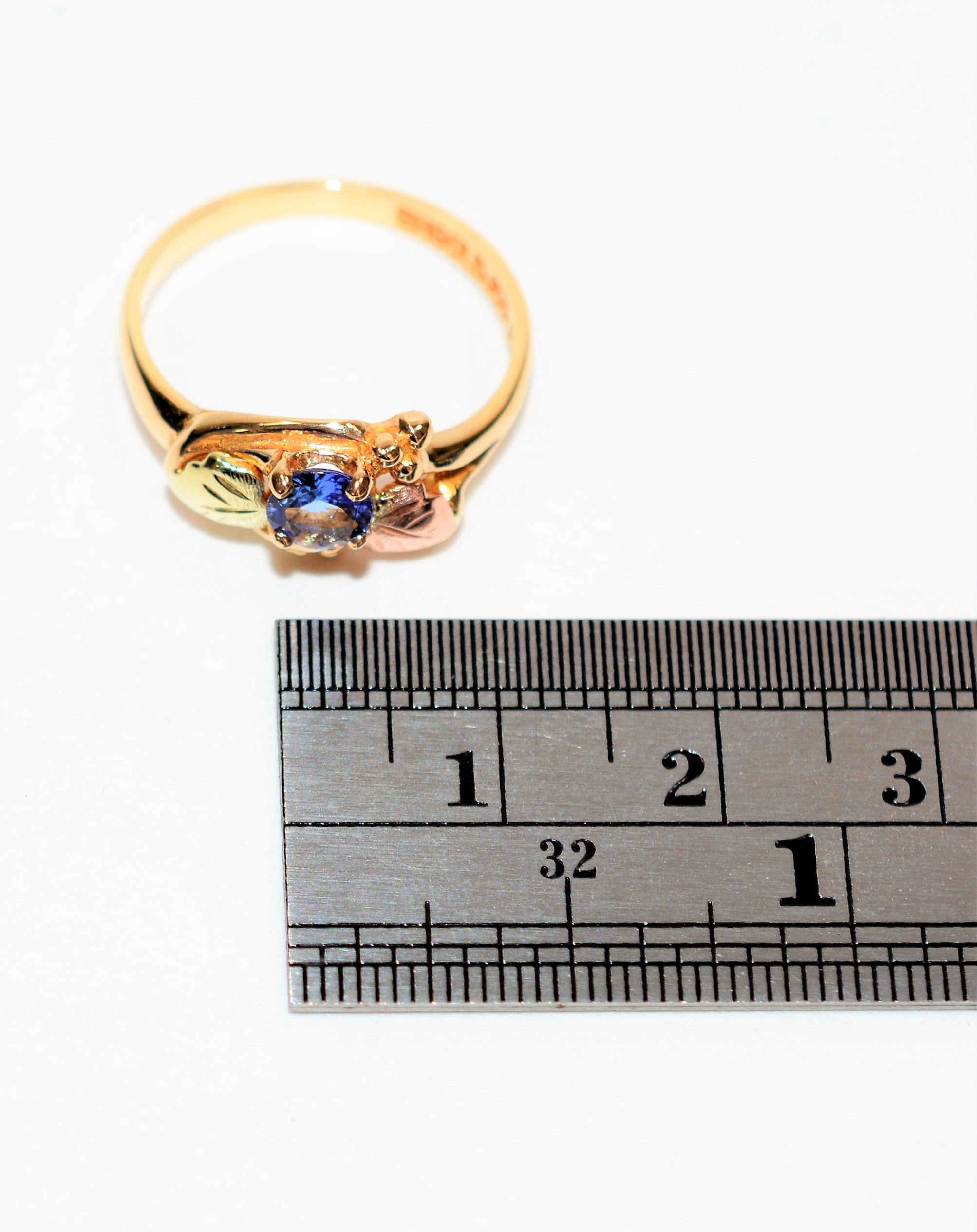 Natural Tanzanite Ring 10K Solid Gold .36ct Black Hills Gold Ring Solitaire Ring Statement Ring Vintage Ring Nature Rink Black Hills Dakota