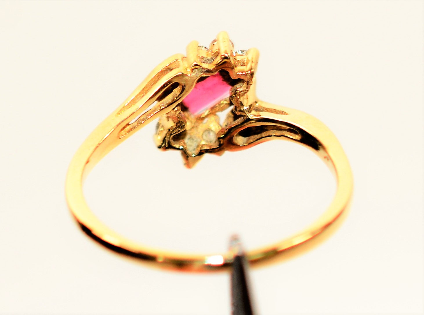 Natural Rubellite & Diamond Ring 14K Solid Gold .67tcw Pink Tourmaline Ring Statement Ring Womens Ring Gemstone Ring Birthstone Ring Jewelry