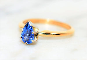 Natural Ceylon Sapphire Ring 14K Solid Gold .87ct Sri Lankan Sapphire Ring Engagement Ring Solitaire Ring Bridal Jewelry Sapphire Engagement