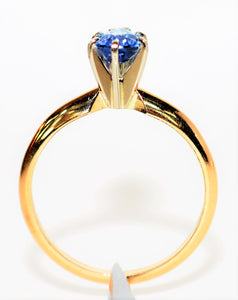 Natural Ceylon Sapphire Ring 14K Solid Gold .87ct Sri Lankan Sapphire Ring Engagement Ring Solitaire Ring Bridal Jewelry Sapphire Engagement