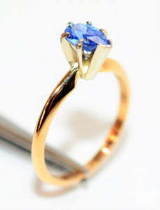 Natural Ceylon Sapphire Ring 14K Solid Gold 1ct Sri Lankan Sapphire Ring Engagement Ring Solitaire Ring Bridal Jewelry Sapphire Engagement