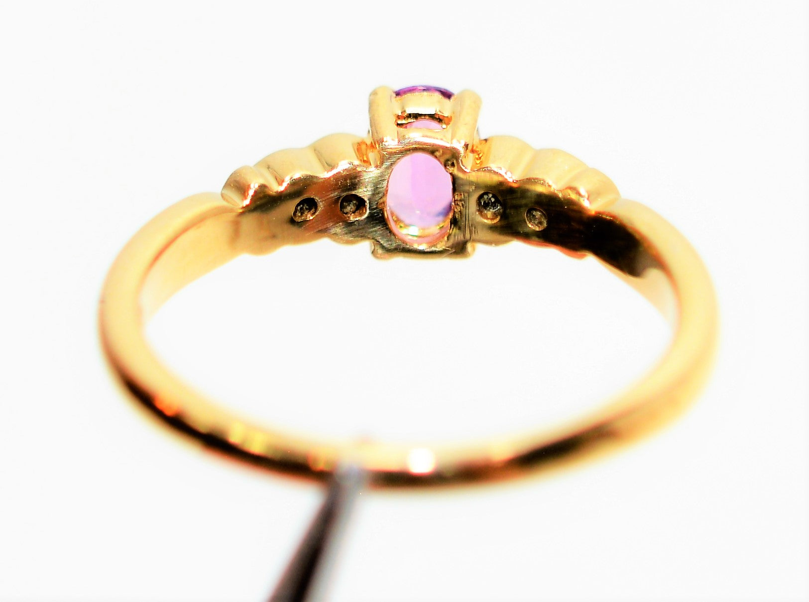 Certified Natural Padparadscha Sapphire & Diamond Ring 14K Solid Gold .56tcw Gemstone Ring Statement Ring Engagement Ring Bridal Jewelry