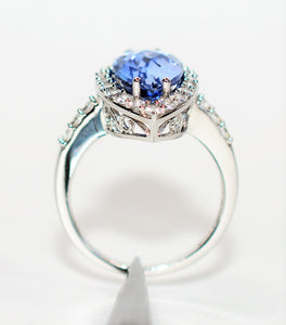 Natural Tanzanite & Diamond Ring 10K Solid White Gold 5.59tcw Marquise Ring Gemstone Ring Engagement Ring December Birthstone Ring Jewellery
