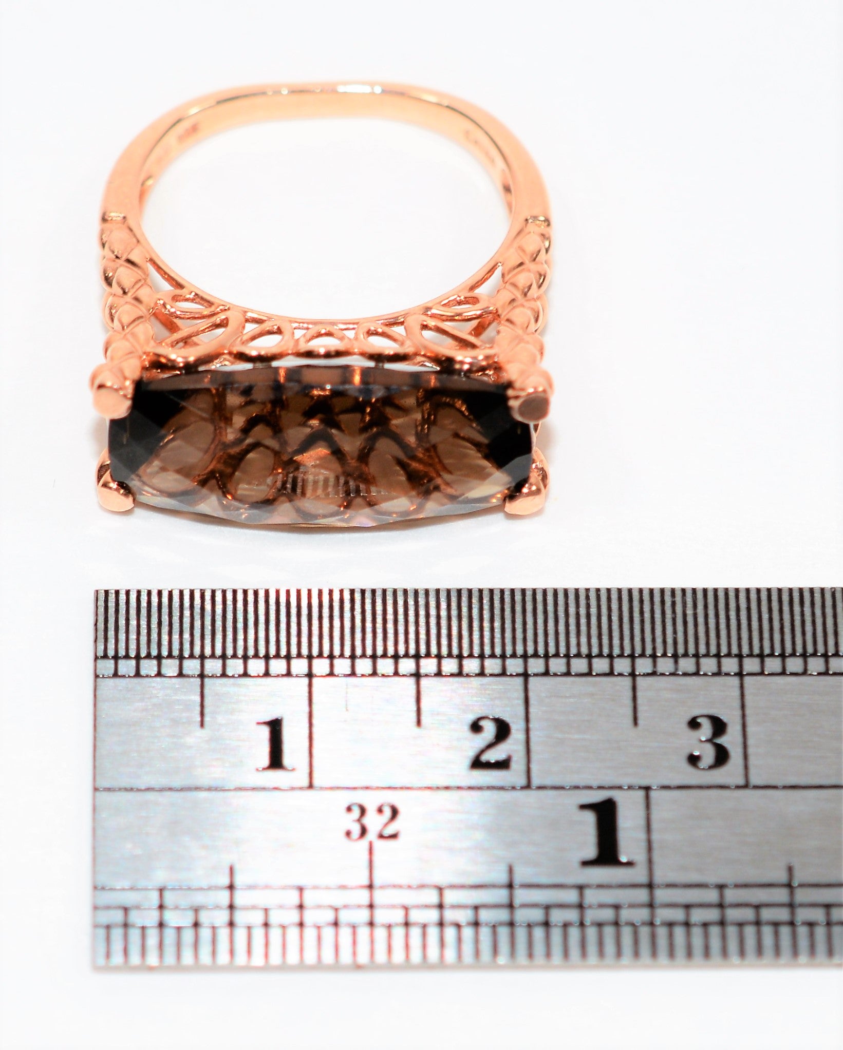 Natural Smoky Quartz Ring 10K Solid Rose Gold 8.53ct Solitaire Ring Cocktail Ring Statement Ring Smoky Topaz Ring Ladies Ring Women's Ring