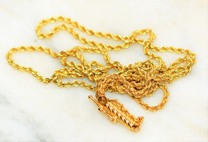 14K Gold Plated Rope Chain Twisted Link Necklace for Men 18