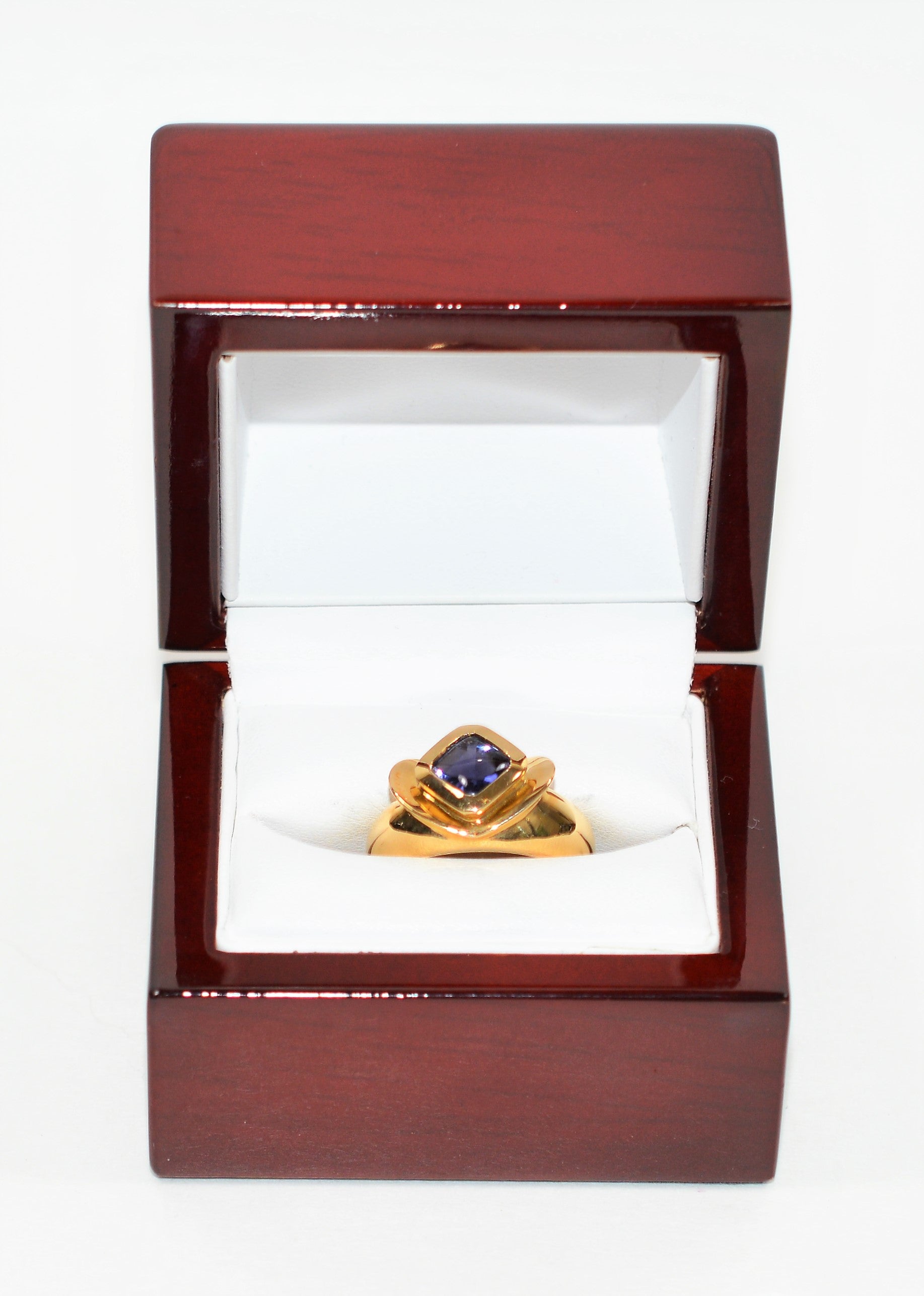 Natural D'Block Tanzanite Ring 18K Solid Gold 1.20ct Solitaire Ring Statement Ring December Birthstone Ring Cocktail Ring Designer