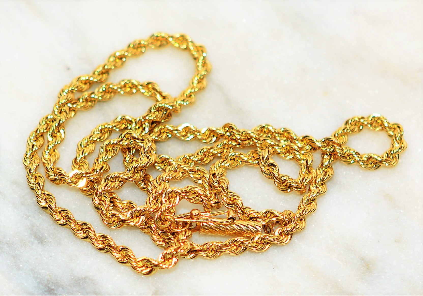 14K Solid Gold 16" 2.50mm Rope Chain Necklace Fine Jewelry Statement Necklace Gold Chain Vintage Necklace Men's Jewelry Fine Estate Necklace