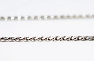 14K Solid White Gold Braided Wheat Chain Necklace 20" 1.25mm 5.4 Grams Estate Necklace Gold Chain Vintage Necklace Estate Jewelry Jewellery