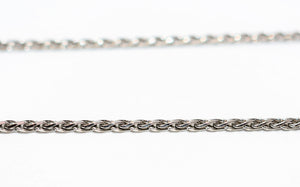 14K Solid White Gold Braided Wheat Chain Necklace 20" 1.25mm 5.4 Grams Estate Necklace Gold Chain Vintage Necklace Estate Jewelry Jewellery