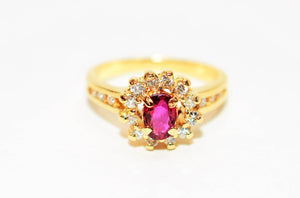 Natural Ruby & Diamond Ring 14K Solid Gold .67tcw Ruby Ring July Birthstone Ring Red Ring Gemstone Ring Engagement Ring Vintage Women's Ring