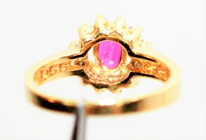 Natural Ruby & Diamond Ring 14K Solid Gold .67tcw Ruby Ring July Birthstone Ring Red Ring Gemstone Ring Engagement Ring Vintage Women's Ring