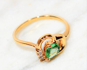 Natural Paraiba Tourmaline & Diamond Ring 14K Solid Gold .63tcw Gemstone Heart Women's Ring Jewellery