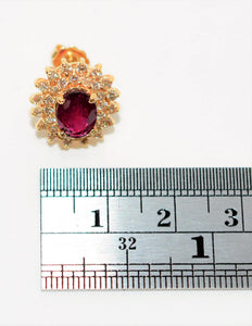 Natural Burmese Ruby & Diamond Earrings 14K Solid Gold 3.02tcw Ruby Earrings Statement Earrings Cocktail Earrings Fine Gemstone Earrings Red