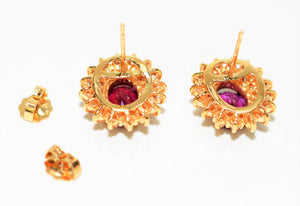 Natural Burmese Ruby & Diamond Earrings 14K Solid Gold 3.02tcw Ruby Earrings Statement Earrings Cocktail Earrings Fine Gemstone Earrings Red