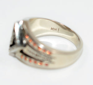 Natural Citrine & Diamond Ring 10K Solid White Gold .34tcw San Francisco World Champion Ring Sports Ring Baseball Ring Men's Ring