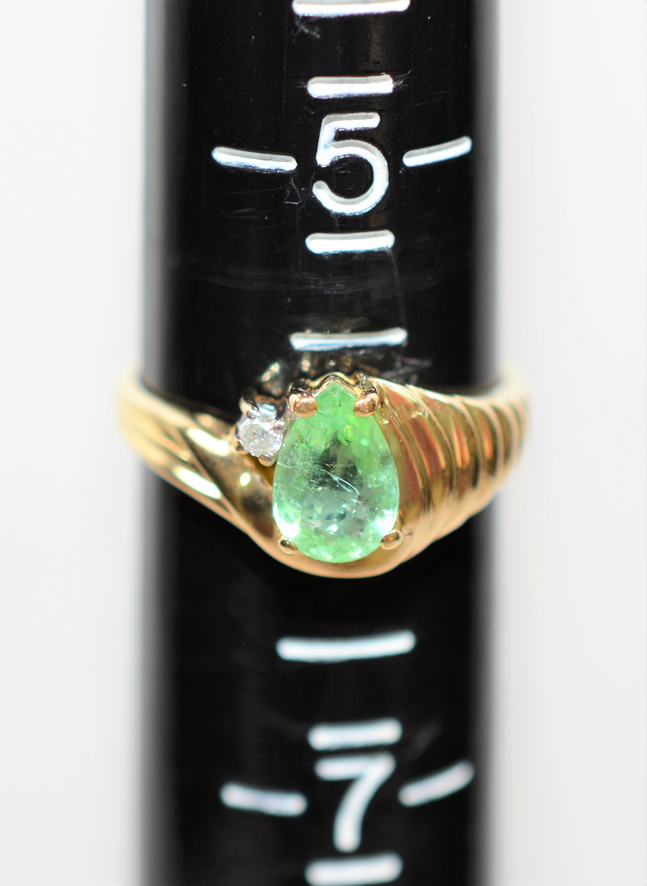 Natural Paraiba Tourmaline & Diamond Ring 10K Solid Gold .73tcw Gemstone Ring Ladies Ring Women's Ring Statement Ring Fine Estate Jewelry
