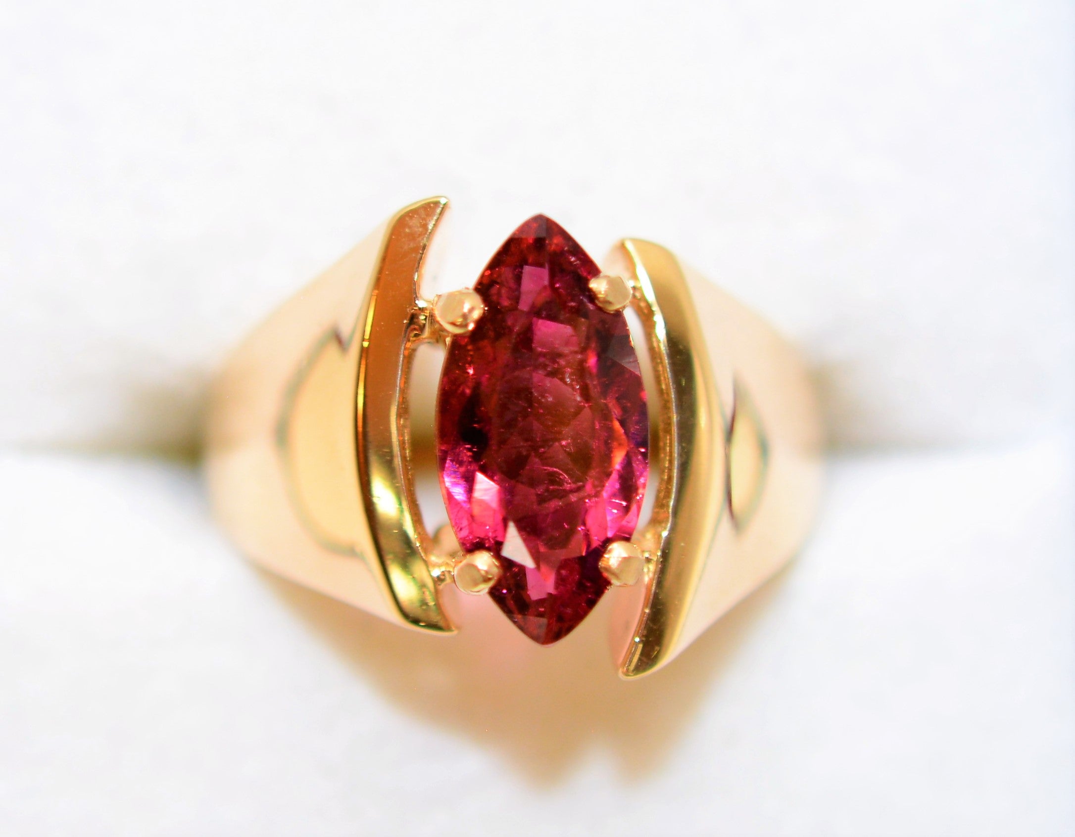 Natural Rubellite Ring 14K Solid Gold 1.92ct Pink Tourmaline Ring Solitaire Ring Cocktail Ring Gemstone Ring Womens Ring Ladies Ring Jewelry