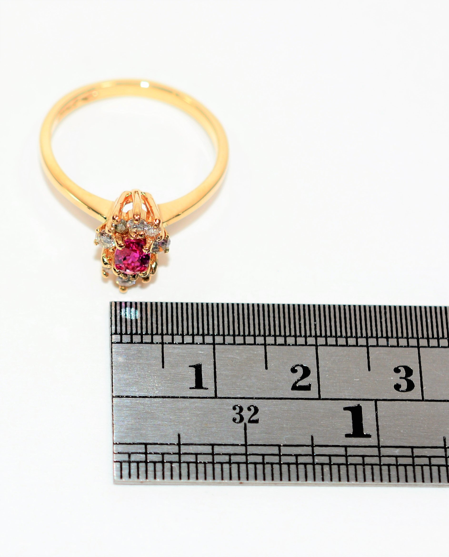 Natural Ruby & Diamond Ring 14K Solid Gold .60tcw Ruby Ring Marquise Ring Gemstone Ring Statement Ring Women's Ring Vintage Engagement Ring