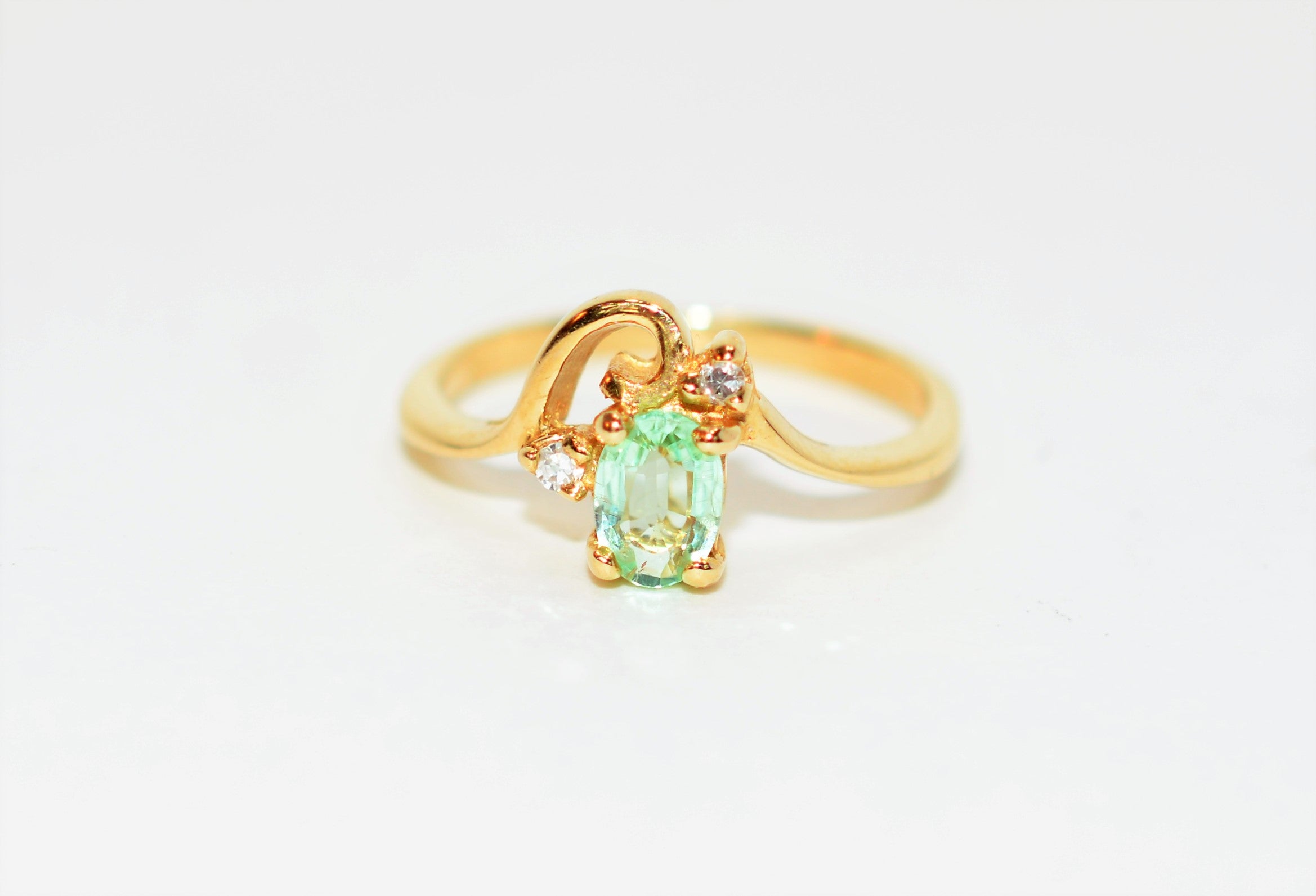 Natural Paraiba Tourmaline & Diamond Ring 14K Solid Gold .38tcw Gemstone Birthstone Ring Jewellery Estate Jewelry Women's Ring Fine Jewelry