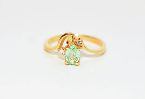 Natural Paraiba Tourmaline & Diamond Ring 14K Solid Gold .46tcw Gemstone Birthstone Ring Jewellery Estate Jewelry Women's Ring Fine Jewelry