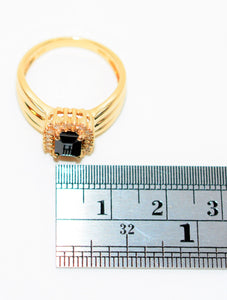 Natural Indicolite Tourmaline & Diamond Ring 14K Solid Gold 1.03tcw Gemstone Ring Womens Ring Halo Ring Birthstone Ring Blue Tourmaline Ring