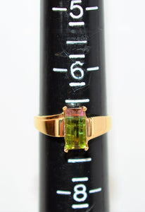 Natural Watermelon Tourmaline Ring 10K Solid Gold 1.65ct Solitaire Ring Gemstone Ring Women's Ring Ladies Ring Statement Ring Cocktail Ring
