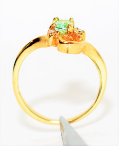 Natural Paraiba Tourmaline & Diamond Ring 14K Solid Gold .38tcw Gemstone Birthstone Ring Jewellery Estate Jewelry Women's Ring Fine Jewelry