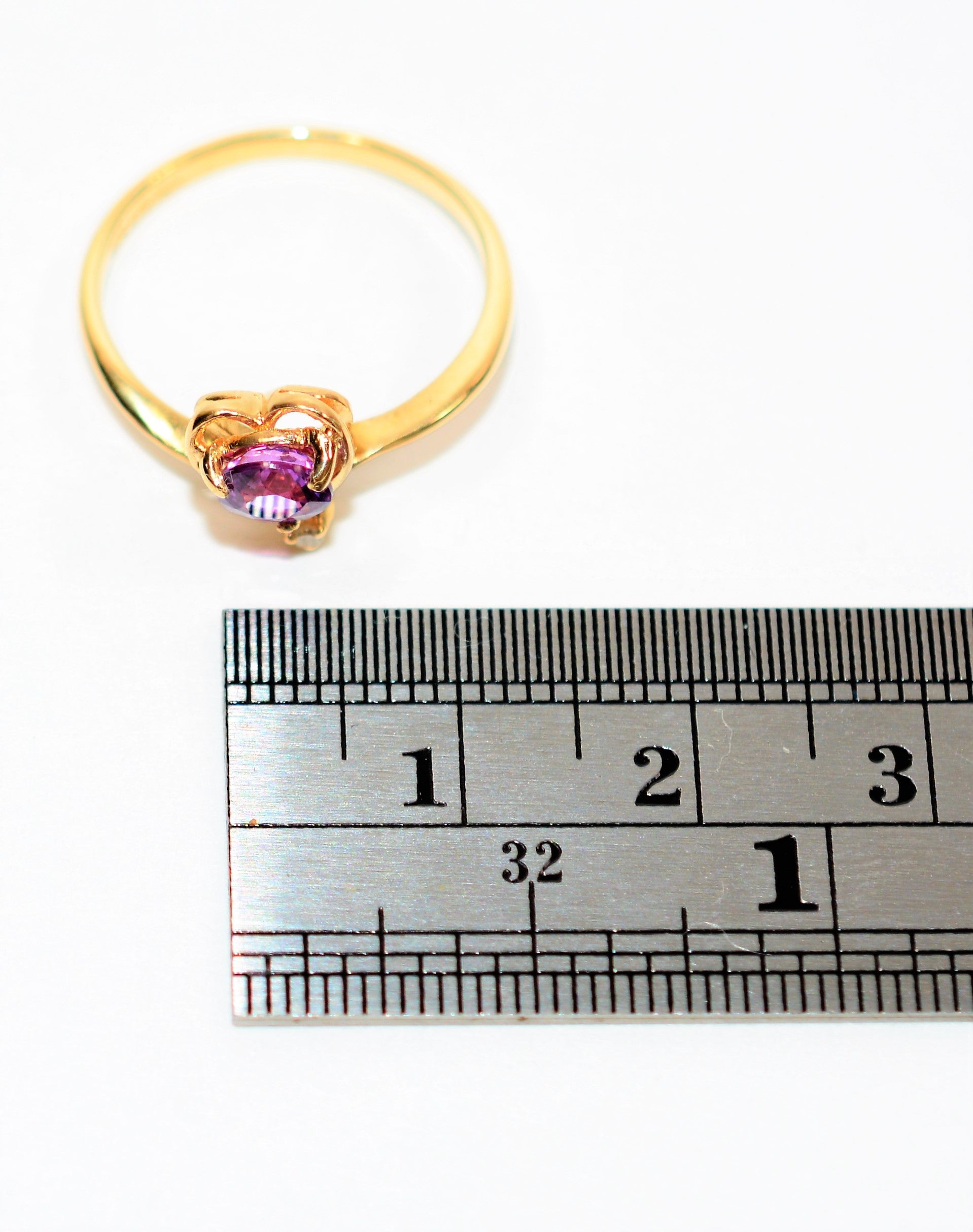 Natural Purple Ceylon Sapphire & Diamond Ring 14K Solid Gold .56tcw Heart Ring Gemstone Ring Ceylon Sapphire Ring Fashion Ring Engagement