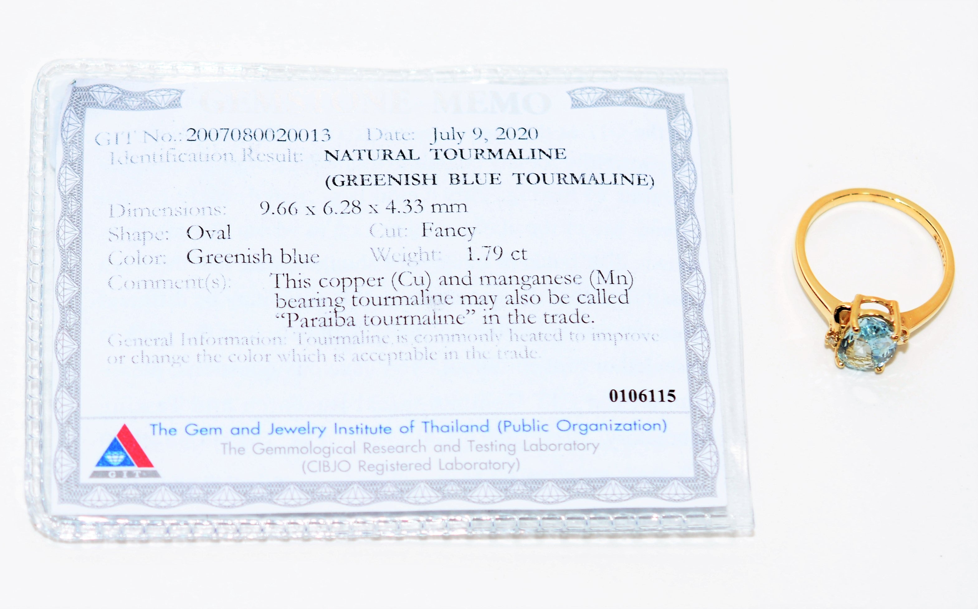 Certified Natural Paraiba Tourmaline & Diamond Ring 14K Solid Gold 1.82tcw Statement Women's Estate Jewelry