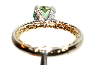 A. Jaffe Natural Paraiba Tourmaline & Diamond Ring 14K Gold Ring .86tcw Engagement Ring Gemstone Ring Green Tourmaline Ring Bridal Jewelry