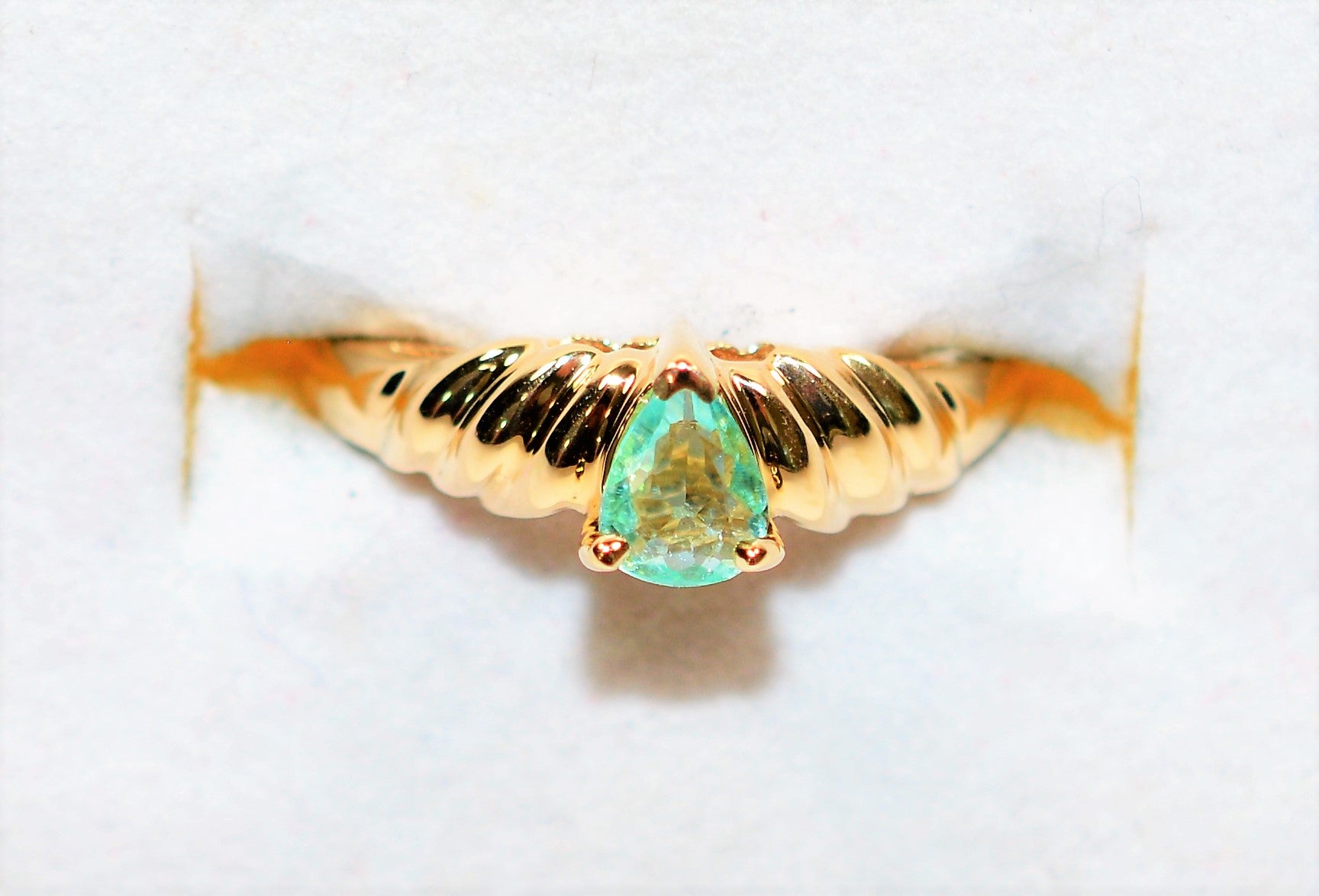 Natural Paraiba Tourmaline Ring 14K Solid Gold .35ct Solitaire Fine Women's Ring Estate Jewelry Fine Jewellery Gemstone Ring Birthstone Ring