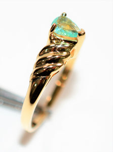 Natural Paraiba Tourmaline Ring 14K Solid Gold .35ct Solitaire Fine Women's Ring Estate Jewelry Fine Jewellery Gemstone Ring Birthstone Ring