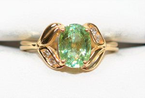Natural Paraiba Tourmaline & Diamond Ring 10K Solid Gold 2.10tcw Women's Ring Gemstone Jewellery Birthstone Ring Statement Ring Fine Jewelry