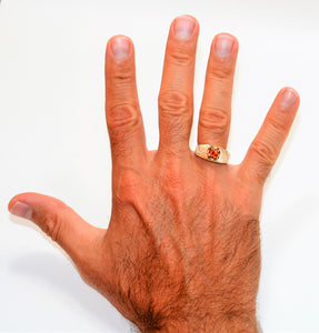 Natural Spessartine Mandarin Garnet Ring 14K Solid Gold 1.50ct Solitaire Ring Orange Ring Fanta Ring Spessartine Ring Gemstone Men's Ring