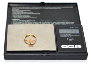 Natural Diamond Ring 10K Solid Gold Black Hills Gold .01ct Rose Ring Women's Ring Ladies Ring Solitaire Ring Flower Ring Nature Ring Estate